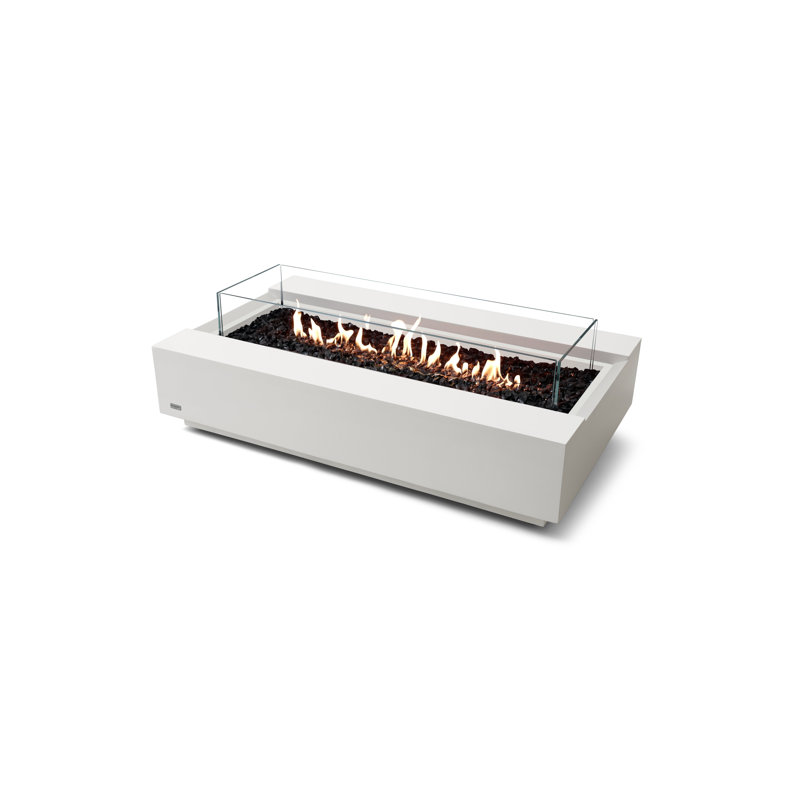 Foyer en pierre Wharf, H 12 po x l 50 po x P 30 po, Brûleurs à propane liquide / gaz naturel, OS (blanc)