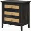 Table de chevet 29,5 pouces de large avec 3 tiroirs Boho - Table de bout haute pour chambres et salons