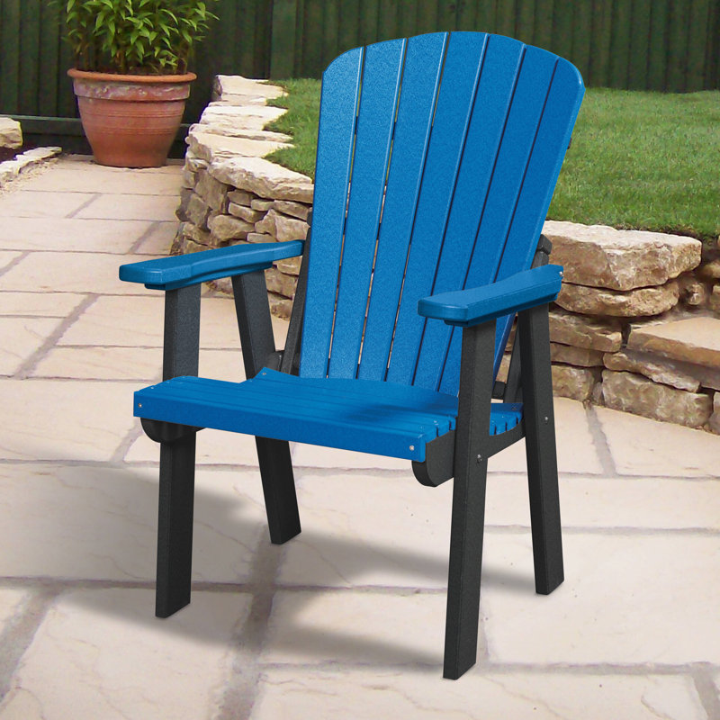 Chaise Adirondack en plastique, Bleu / noir