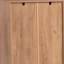 Armoire de rangement pour chaussures avec banc et amp; Coussin, 7 + 3 compartiments réglables, brun noyer | Panneau de particules et panneau de fibres à densité moyenne | Hall d'entrée
