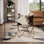 Fauteuil papillon moderne brun et blanc
