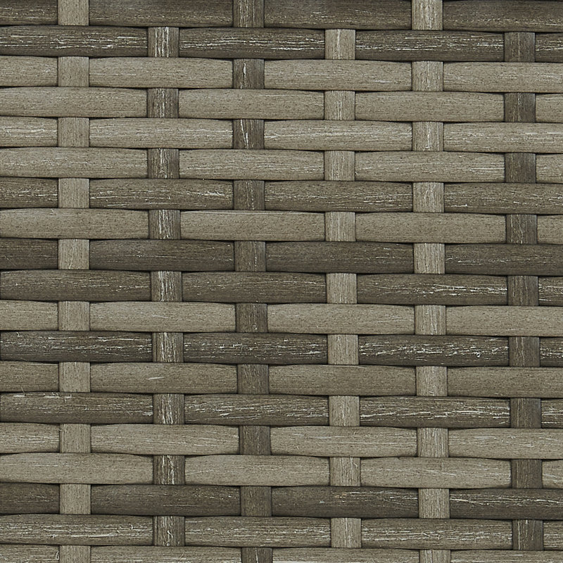 Ensemble de conversation modulaire en rotin 7 pièces avec coussins Borreli, Gris / Bleu