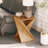 Farmhouse Square Solid Wood End Table With Twisted Design-2027268480