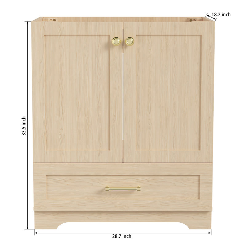 Meuble-lavabo de 30 po sans plateau, couleur chêne