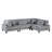 Gray Corduroy 4 Modular , Solid Wood Legs, Removable Cushions For Home Living Room Contemporary Sectional With Legs-1304869148