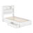 Akanthou Solid Wood Storage Bookcase Platform Bed with Footboard & Under Bed Drawers-725538331-725538330