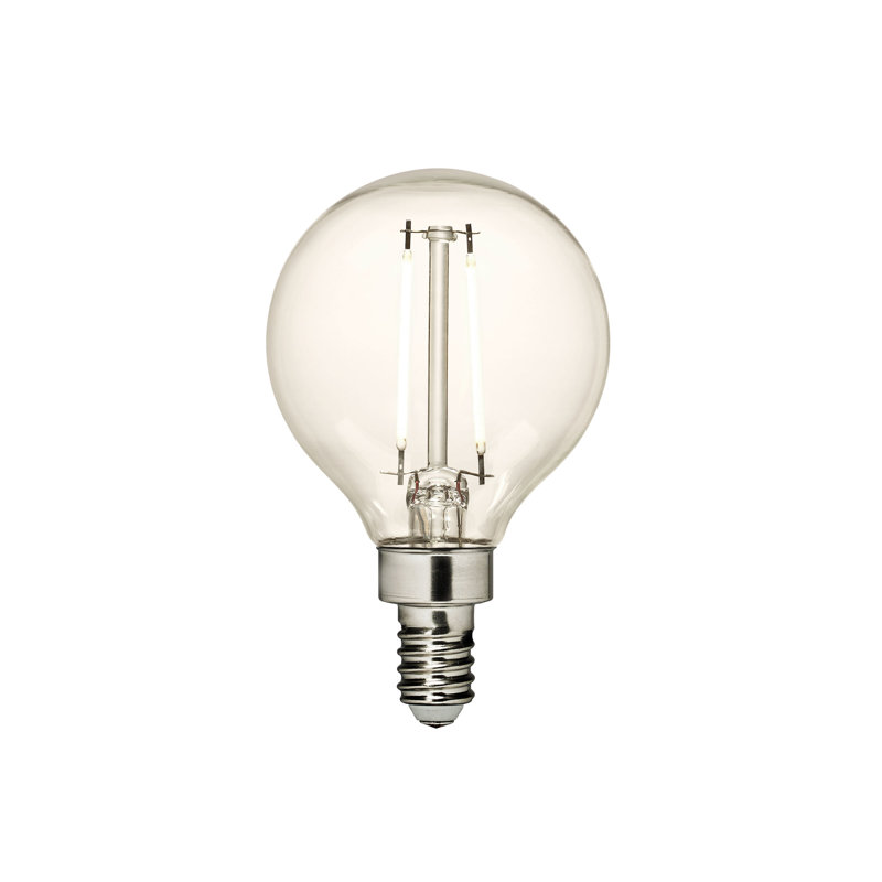 Visual Comfort & Co. LED G16-1/2 shape 2.5W 2700K Soft White E12 Candelabra base Clear Edison Style light bulb, 2700 Kelvins
