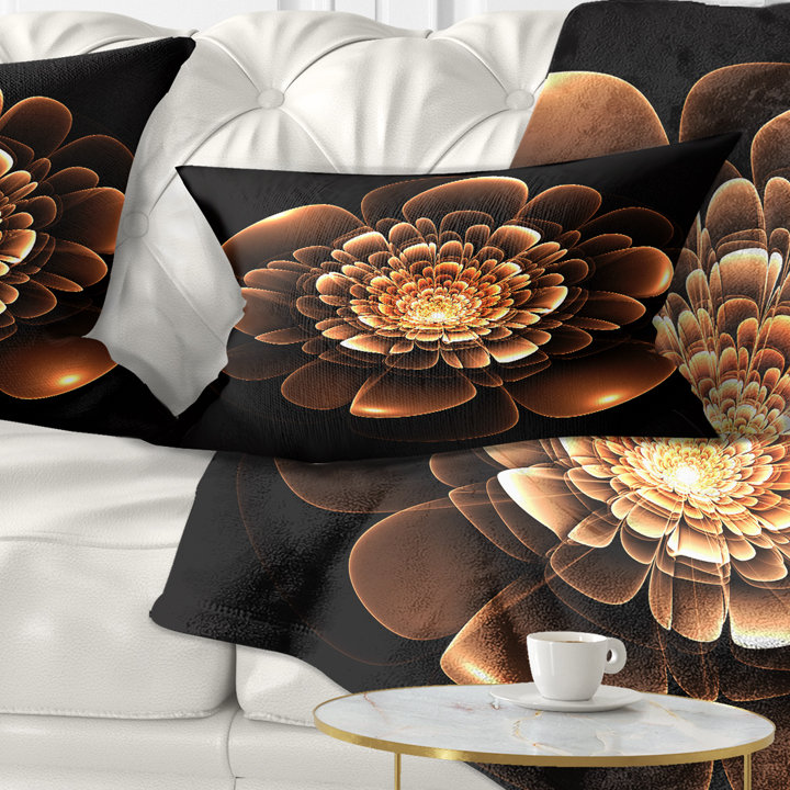 Coussin lombaire floral fractal scintillant