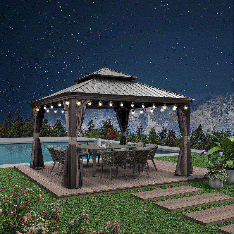12 Ft. W x 12 Ft. D Aluminum Patio Gazebo