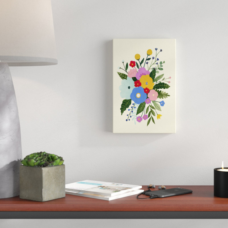 «Primaire Blooms I», peinture sur toile, H 12 po x l 8 po