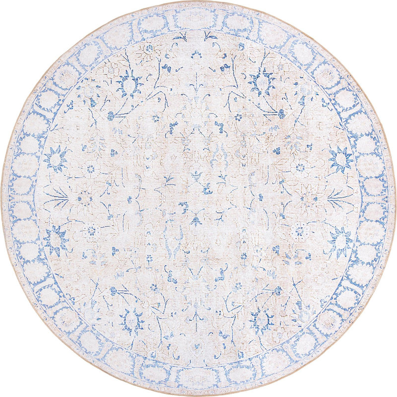 Mcclamma Chenille Oriental Indoor Rug, Round 7'7"