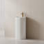 Lavabo sur pied en céramique blanche, moderne et minimaliste, avec miroir carré élégant