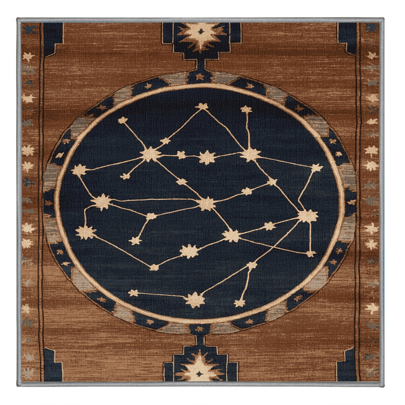 Tapis brun lavable à la machine, Carré 8 pi