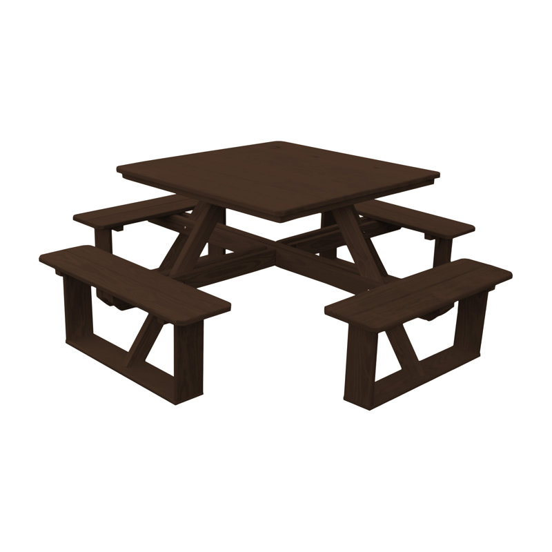 Table de pique-nique Law-Simmonds, Noyer, L 75 po x l 75 po x H 30 po, Non