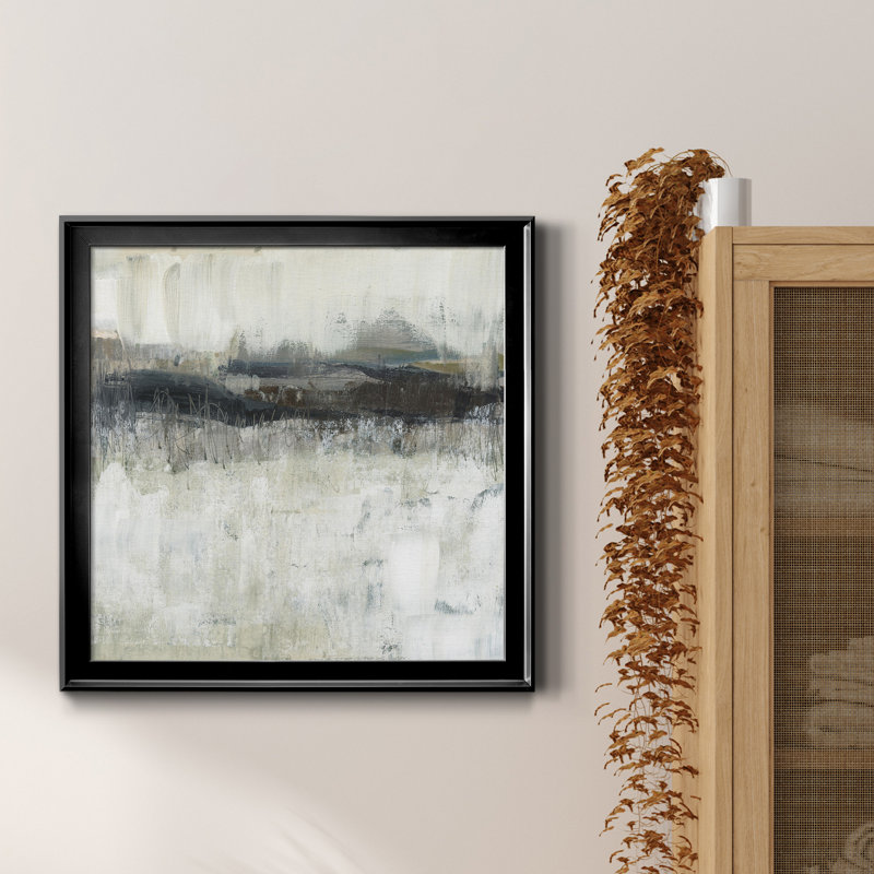 «Neutral Horizon Line II», reproduction encadrée de qualité supérieure - prête à être accrochée, Toile avec cadre noir