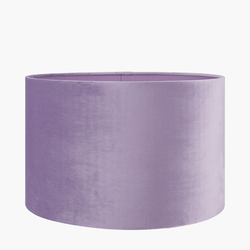 Rene Velvet Drum Lamp Shade ( Uno ), 27cm H x 40cm W x 40cm D, Purple