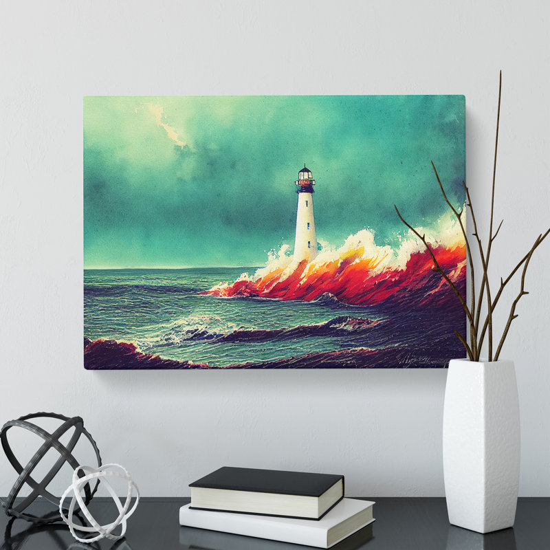 Lighthouse In Watercolour Vol.1 - Wrapped Canvas, 40cm H x 60cm W x 3cm D