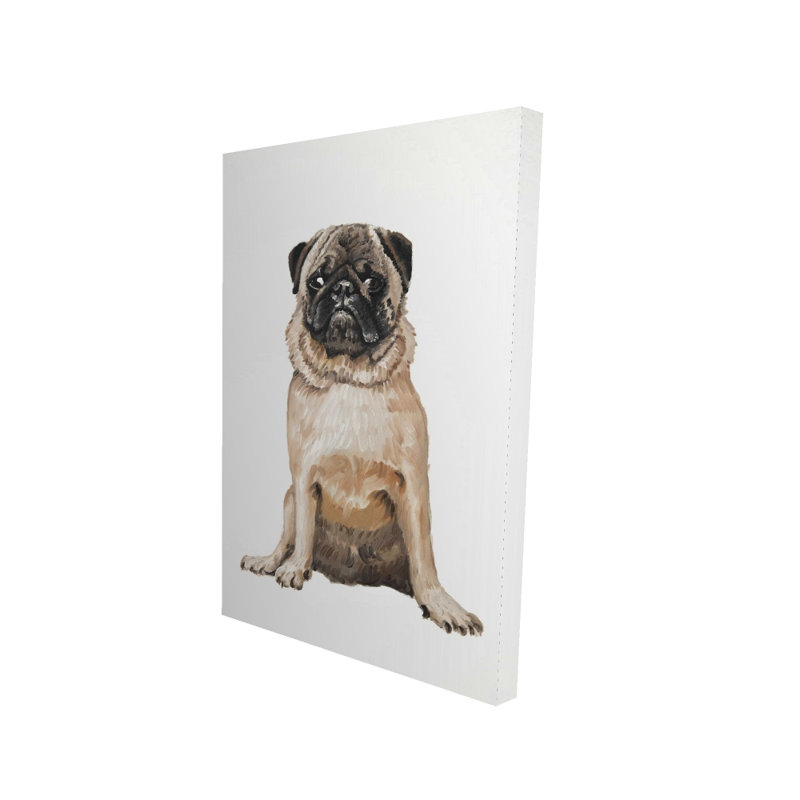 Pug Brown Canvas Art - Illustrative Animal Home Decor