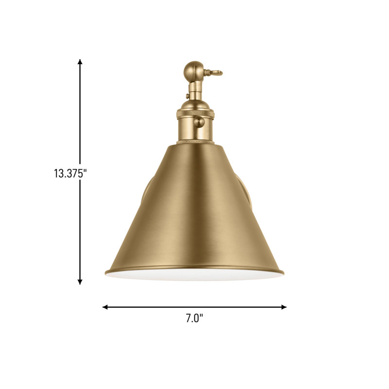 Barthel LED Armed Sconce, Satin Brass, No