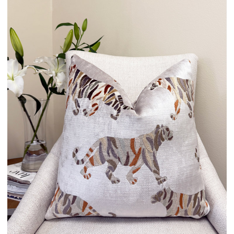 Housse de coussin Tiger, Carré 20 po, Gris