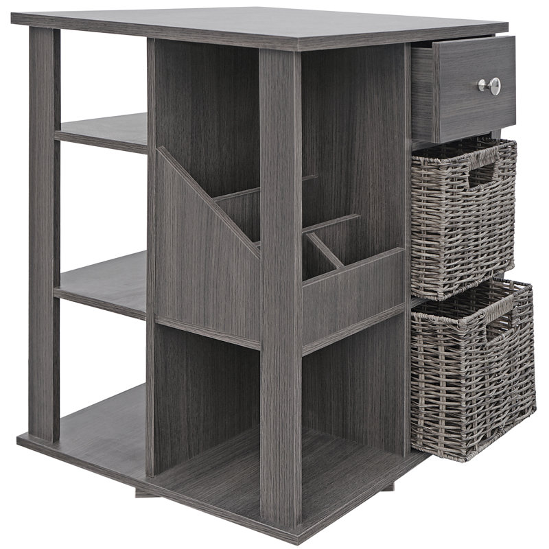 Table de bout à 3 tiroirs Arlene, Gris délavé