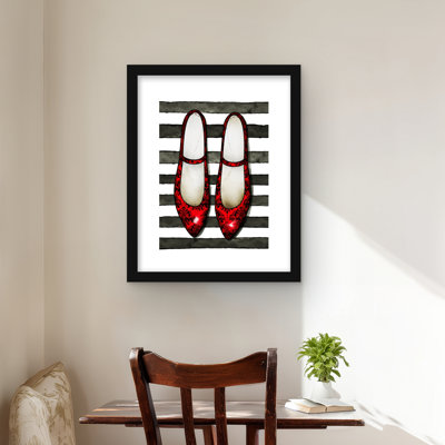 Red Glossy Shoes Framed Matted Print | Woman Fashion Decor