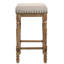 2 tabourets de comptoir beige avec pieds tournés en chêne patiné pour îlot de cuisine - de 2 et tables