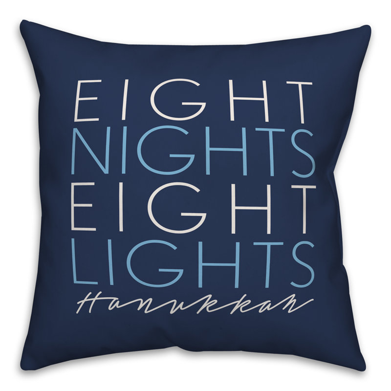 Coussin huit nuits 8 lumières , 18 po x 18 po, Housse de coussin seulement - sans coussin
