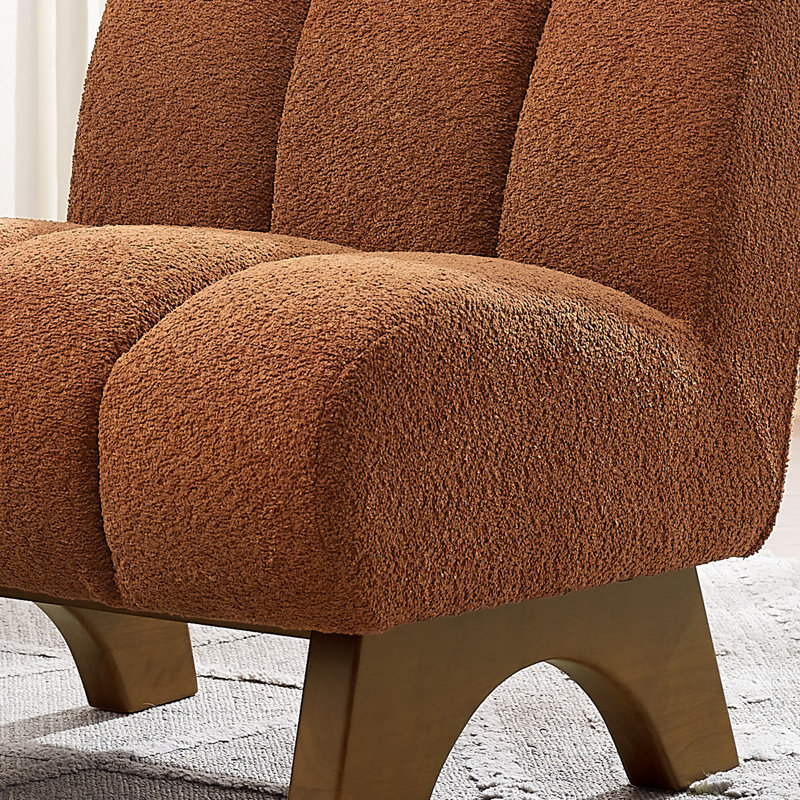 Fauteuil d'appoint 25,2 po Brinlei, Laine d'agneau orange