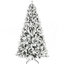 Arbre de Noël 7,5 pi floqué avec 400 lumières DEL colorées avec boule G45, arbre réaliste articulé en PE + PVC + aiguille dure avec fil mémoire, 10 modes d'éclairage, interrupteur au pied et support en métal stable-1329349502