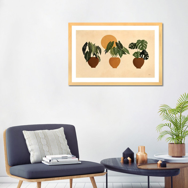 " Houseplants II " by Bria Nicole, Natural Wood Paper, White, 24" H x 32" W x 1" D