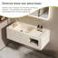 Ensemble de meuble-lavabo intégré en pierre frittée avec miroir intelligent-811285605