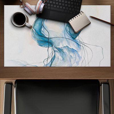 Jellyfish moving - 14.00"x24.25" Desk mat