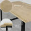 Chabelli Oak Metal Base Dining Table-1742055913-1742055915