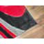 Tapis à poils longs rouge et noir-249637586