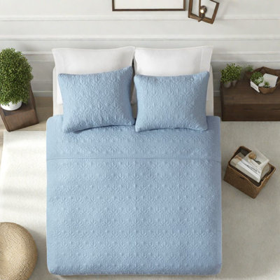Ensembles de literie réversibles en coton, bleu très grand / très grand californien, confort été comme hiver