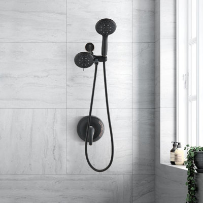 Pomme de douche à pluie à une poignée 6 fonctions avec douche à main Classic Classic (valve incluse)