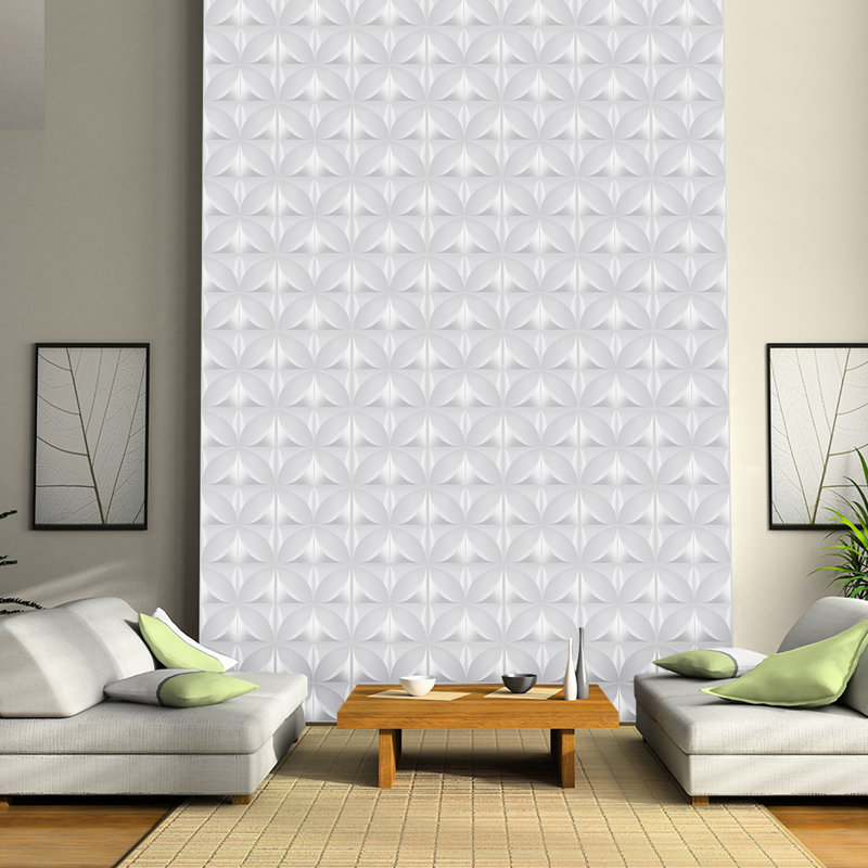 Panneau mural 3D 11,8 "x 11,8" en blanc (paquet de 12)