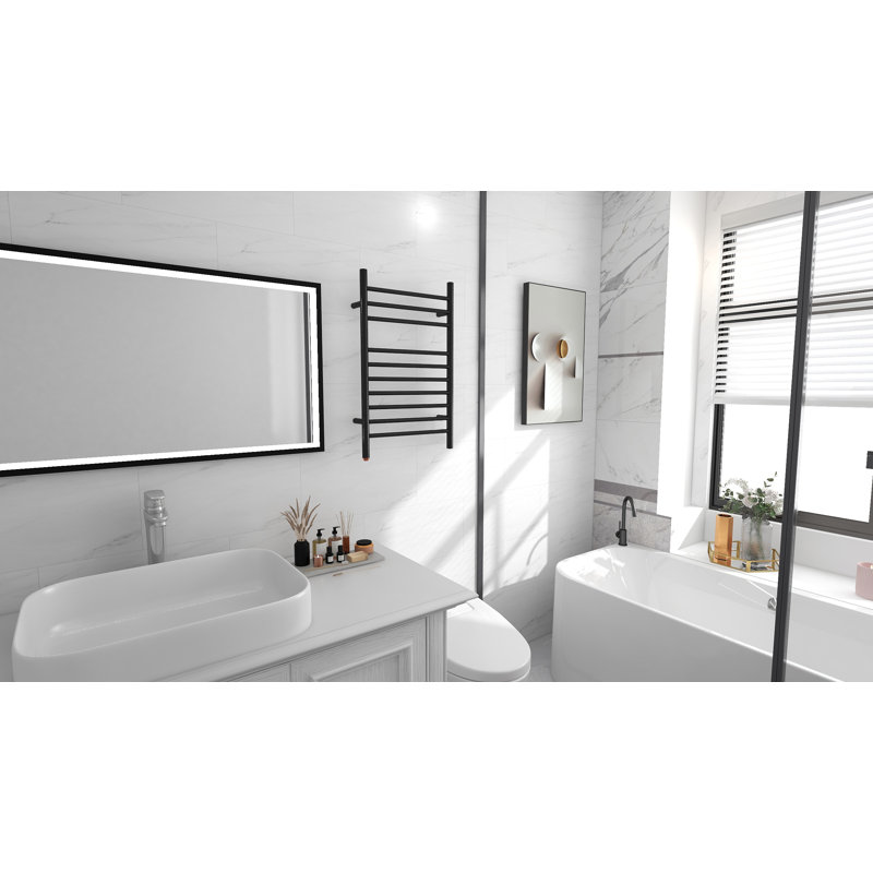 Chauffe-serviettes droit Rowel Rail, Noir mat