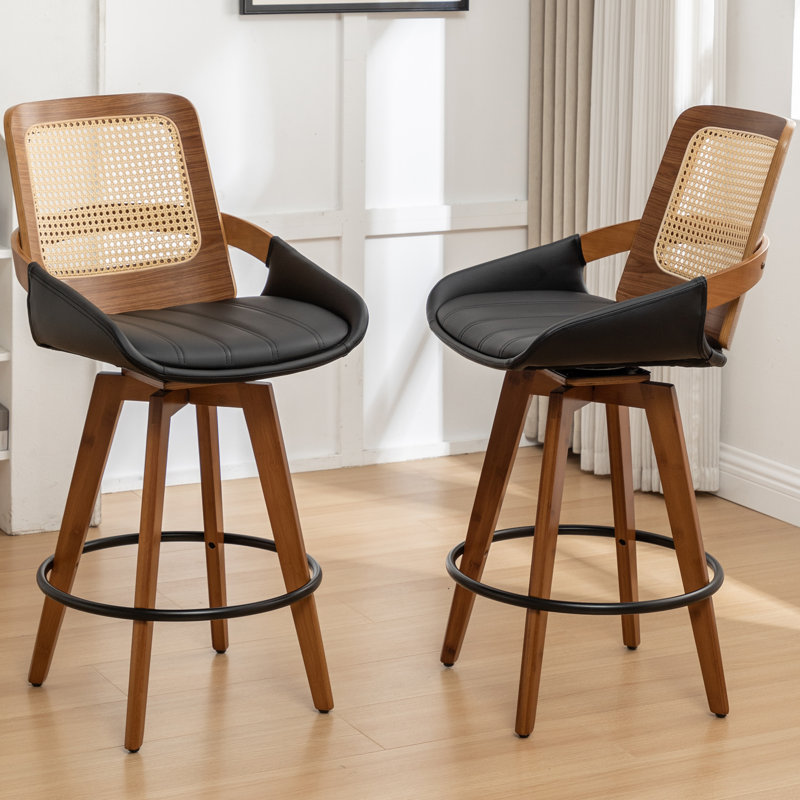 Shayleah Swivel Bar Stool, Black, Counter Stool (66cm Seat Height)