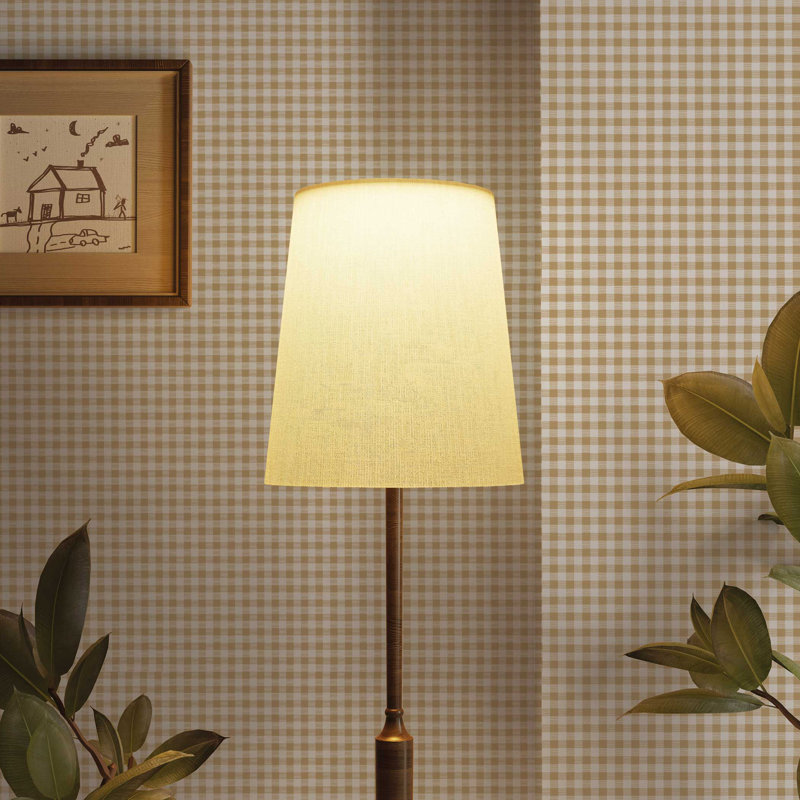 Papier peint à carreaux Gingham, Doré
