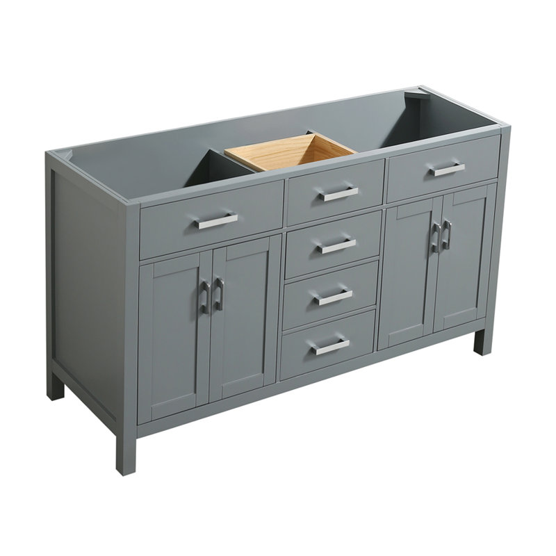 Base de meuble-lavabo double Petrel, Gris
