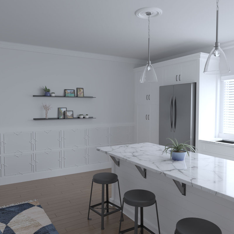 36.25'' H x 94.5'' W x 0.38'' D Expanded Cellular PVC Wainscot Panelling