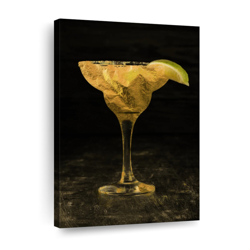 Cocktail rétro sur toile, H 30 po x l 20 po x P 1,25 po