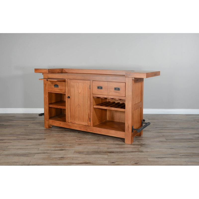 Gridley 80'' Home Bar, Rustic Oak