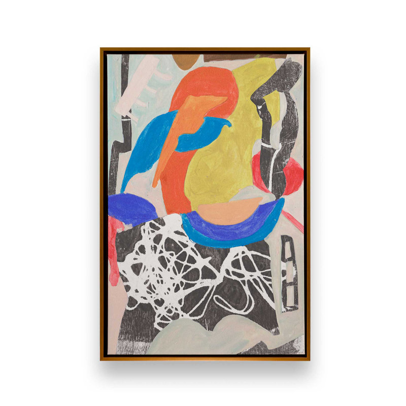 «Pink Blueprint I» par Melissa Wang, reproduction d'art sur toile, H 36 po x l 24 po, Doré