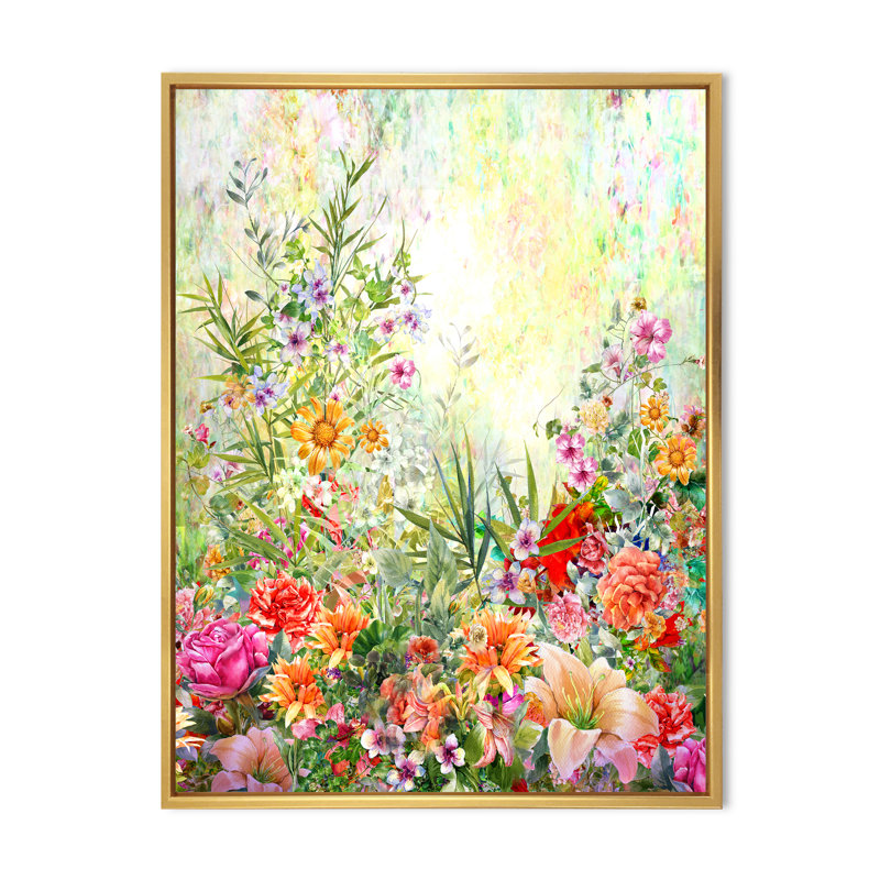 Décoration murale en toile rétro Vintage Garden Flowers IV - Traditional