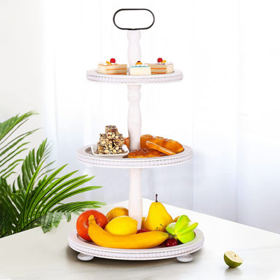 Plateau à étages en bois, présentoir décoratif à 3 niveaux, plateau de service