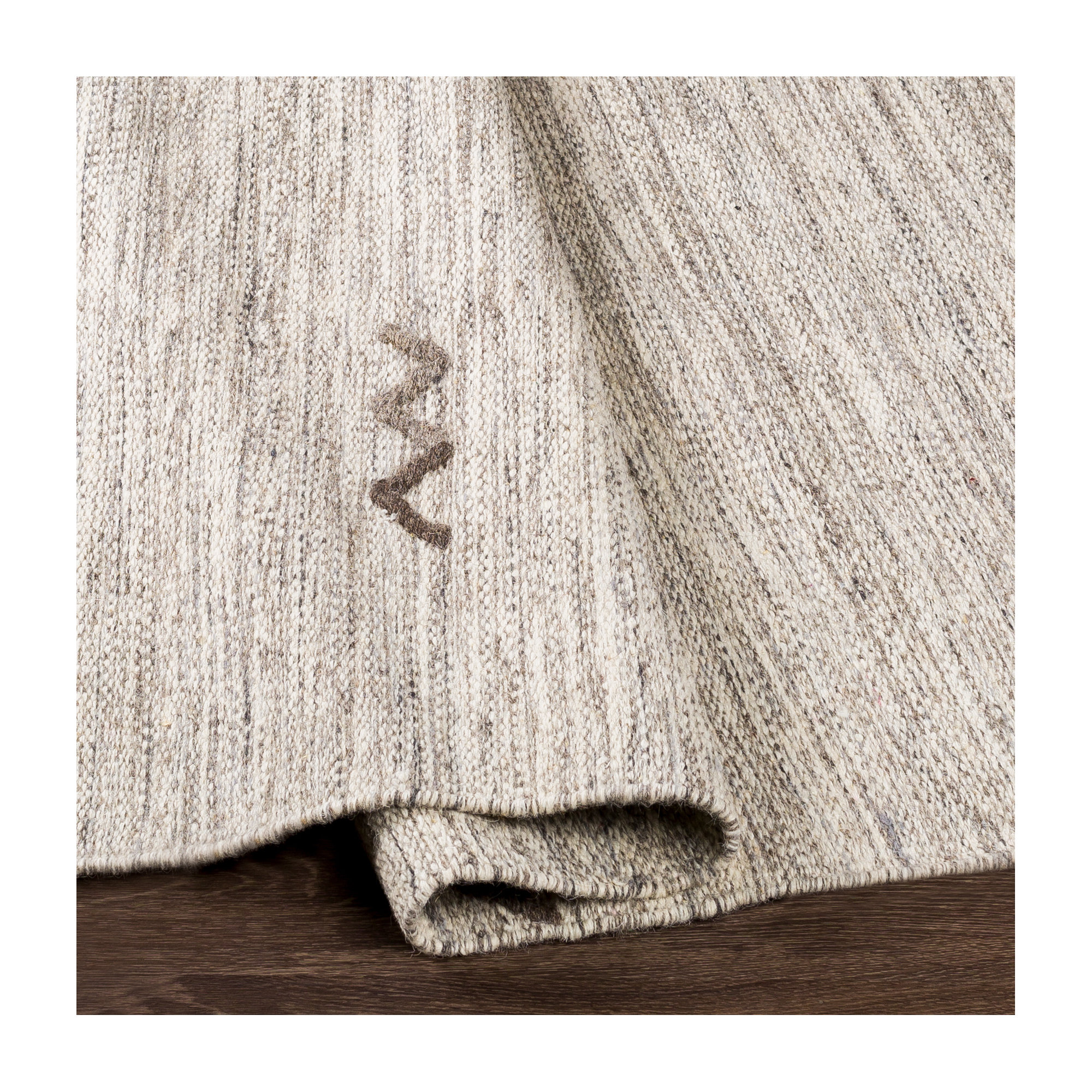 Bodie Handmade Wool Light Gray/Light Brown Rug, Rectangle 2' x 3'