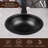 Aluminum Hand Hammered Rotunda Drop-In Bathroom Vanity Sink 16", Black